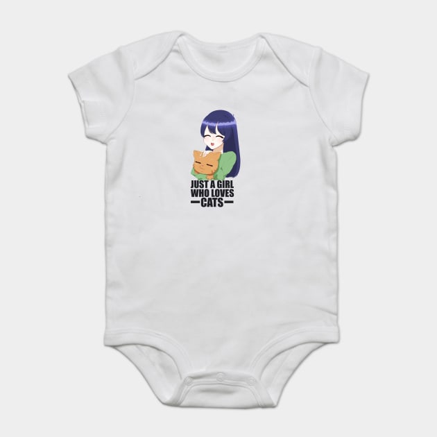 Funny Cat Lover, Girl who Loves Cats Baby Bodysuit by logiamerch